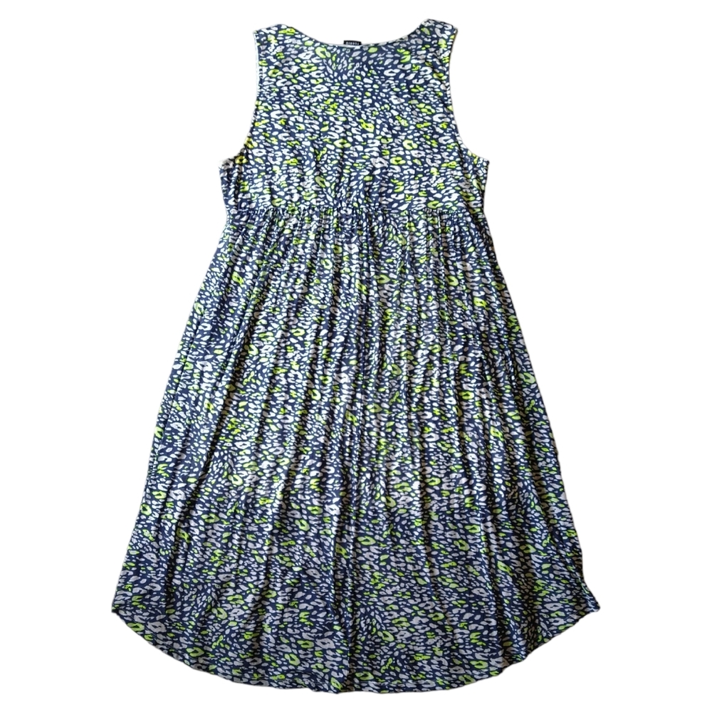 Torrid Navy Blue Sleeveless Hi Lo Midi Dress Stretchy Abstract Bold Vibrant